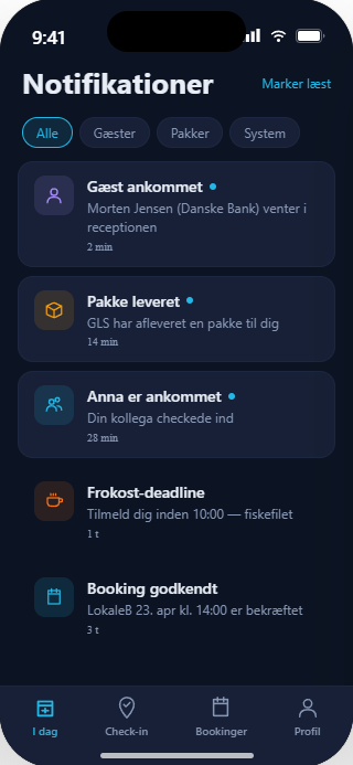 Notifikationer i Arrivy mobilappen